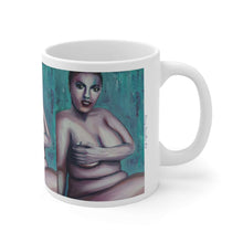 Load image into Gallery viewer, 11oz BPA, lead-free, microwave/dishwasher safe, white ceramic, vivid colours. Many original artworks by Kerry Sandhu Art
