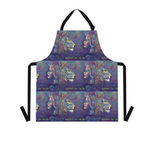 Load image into Gallery viewer, Apron - lightweight, silky finish 100% polyester, two front pockets. Many original artwork designs by Kerry Sandhu Art
