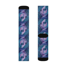 Load image into Gallery viewer, Step out in style with these funky socks! 3 sizes. Ribbed tube, cushioned bottoms, sublimated print by Kerry Sandhu Art
