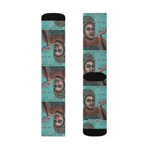 Load image into Gallery viewer, Step out in style with these funky socks! 3 sizes. Ribbed tube, cushioned bottoms, sublimated print by Kerry Sandhu Art
