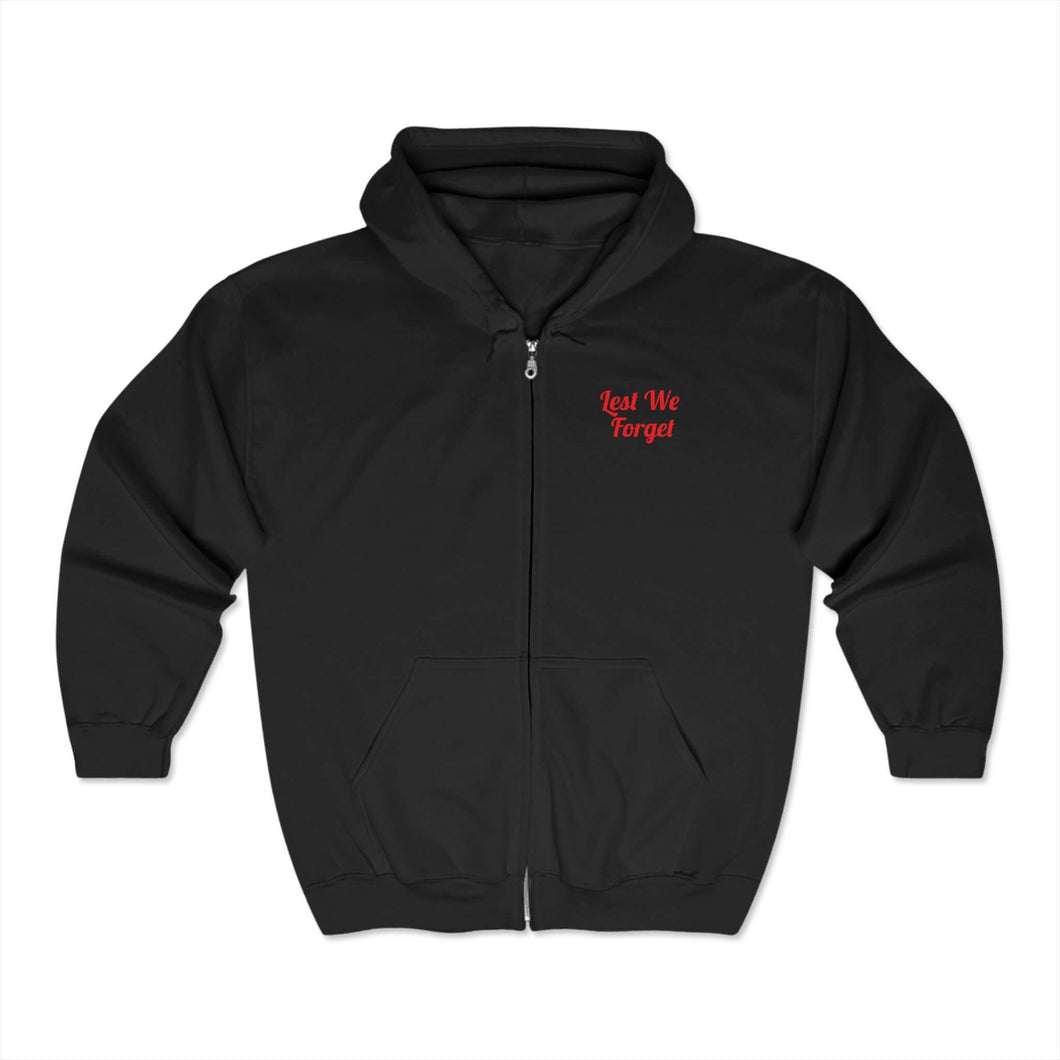 Nurses of A N Z A C (Lest We Forget) - Unisex  ZIP UP HOODIE (Image on back) - by Kerry Sandhu Art