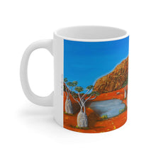 Load image into Gallery viewer, 11oz BPA, lead-free, microwave/dishwasher safe, white ceramic, vivid colours. Many original artworks by Kerry Sandhu Art
