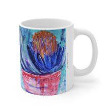 Load image into Gallery viewer, 11oz BPA, lead-free, microwave/dishwasher safe, white ceramic, vivid colours. Many original artworks by Kerry Sandhu Art
