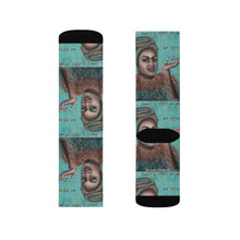 Load image into Gallery viewer, Step out in style with these funky socks! 3 sizes. Ribbed tube, cushioned bottoms, sublimated print by Kerry Sandhu Art
